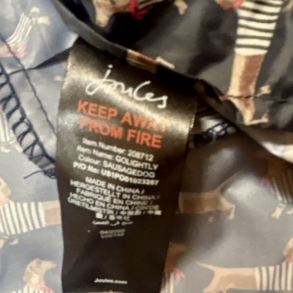 Joules Navy women’s  Raincoat with Dog Pattern Daschunds- weenie dog -adjustable - Picture 5 of 12